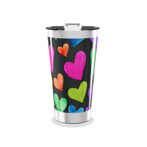 Copo Térmico - Colorido com Corações