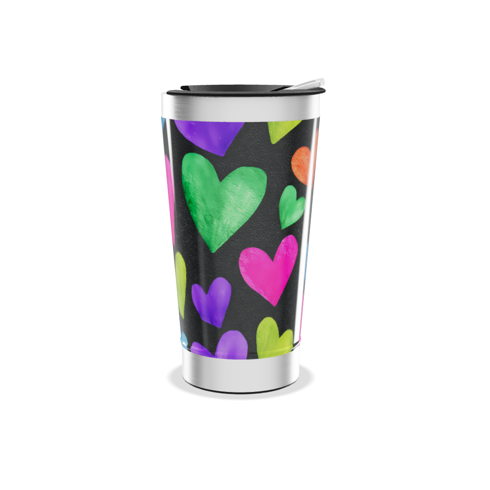 Copo Térmico - Colorido com Corações