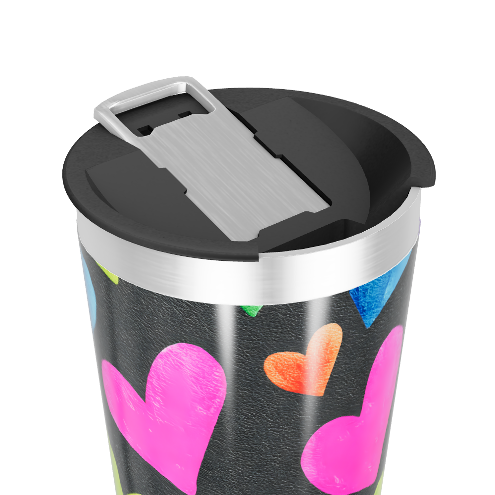 Copo Térmico - Colorido com Corações