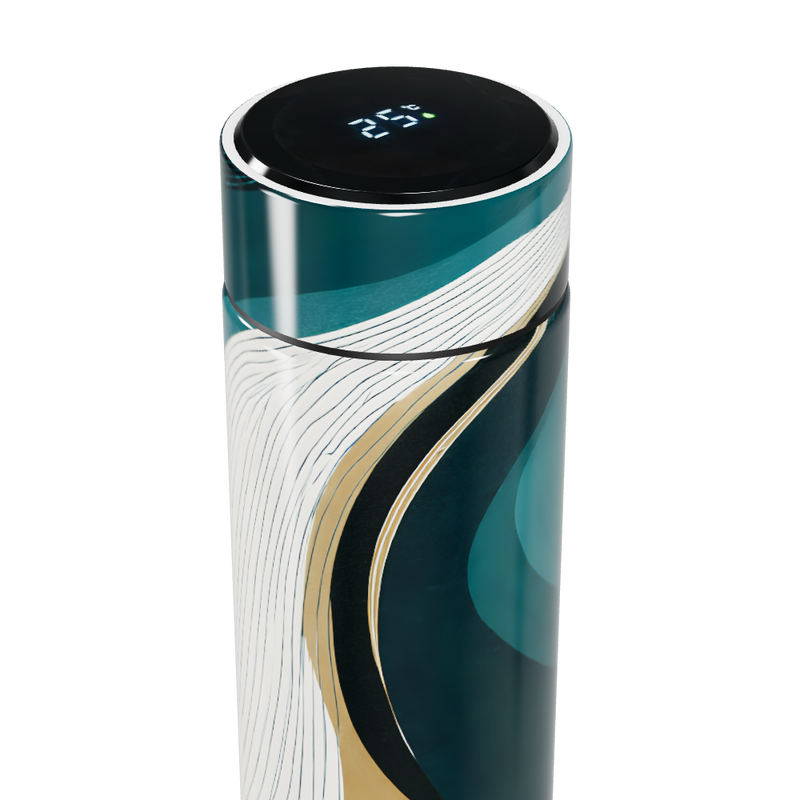 Garrafa Térmica Touch - Verde Azulada Abstrata