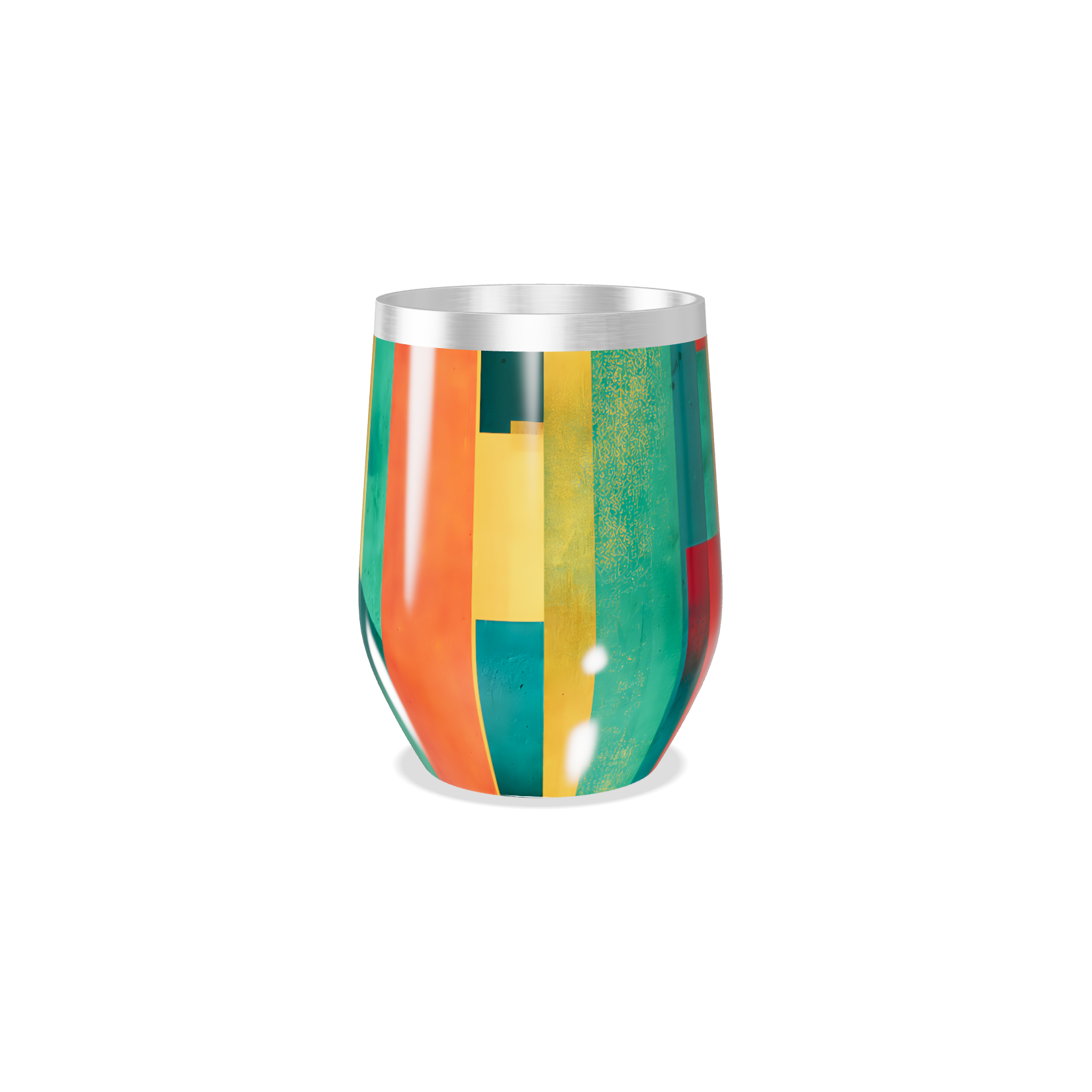 Copo Térmico Slim - Colorido Geométrico Inox