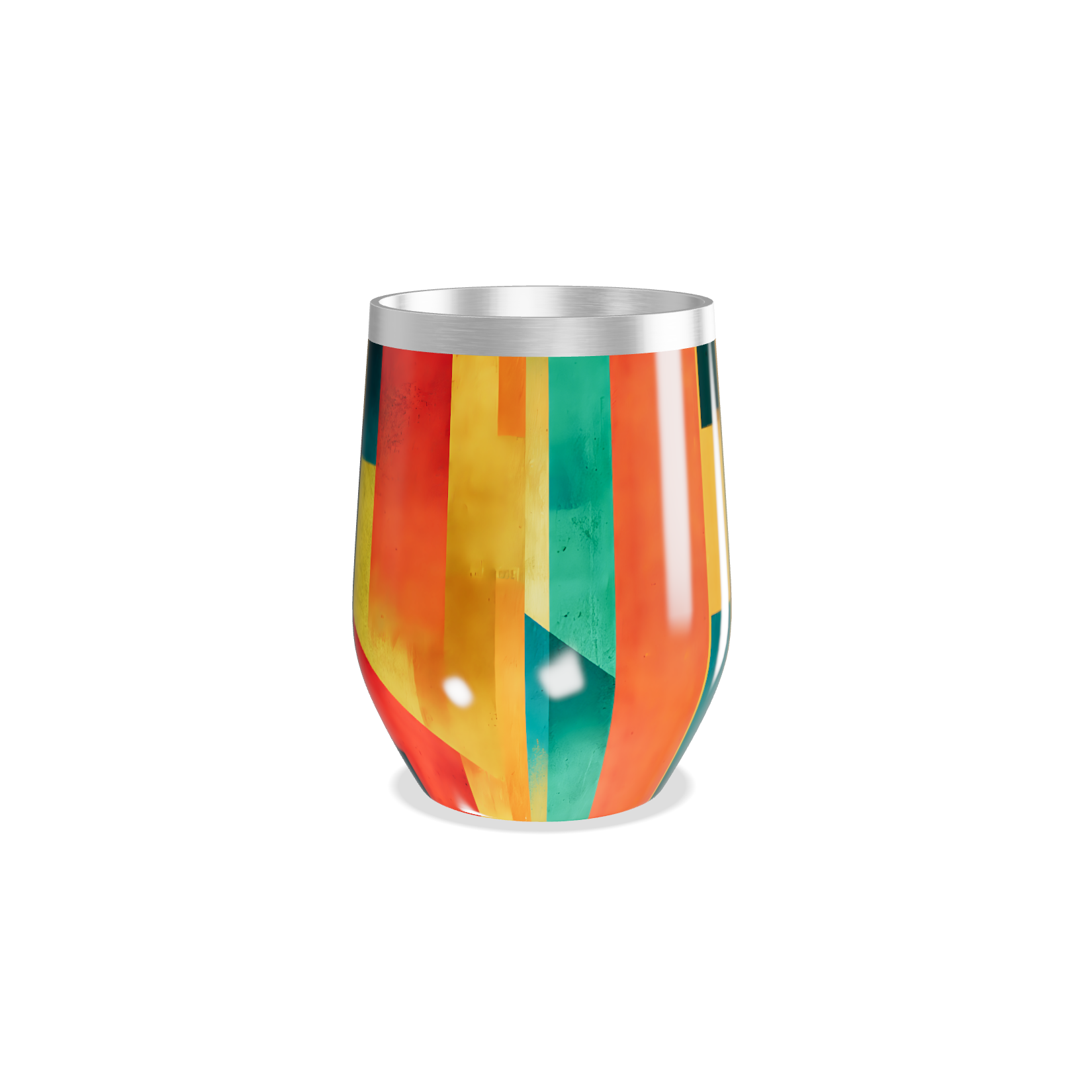 Copo Térmico Slim - Colorido Geométrico Inox