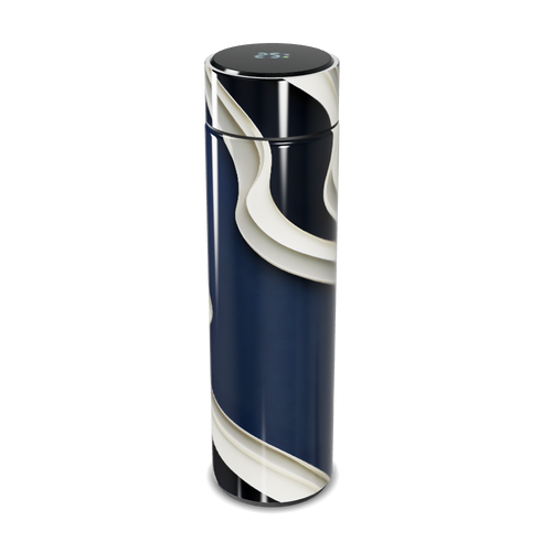 Garrafa Térmica Touch - Azul com Estampa Elegante