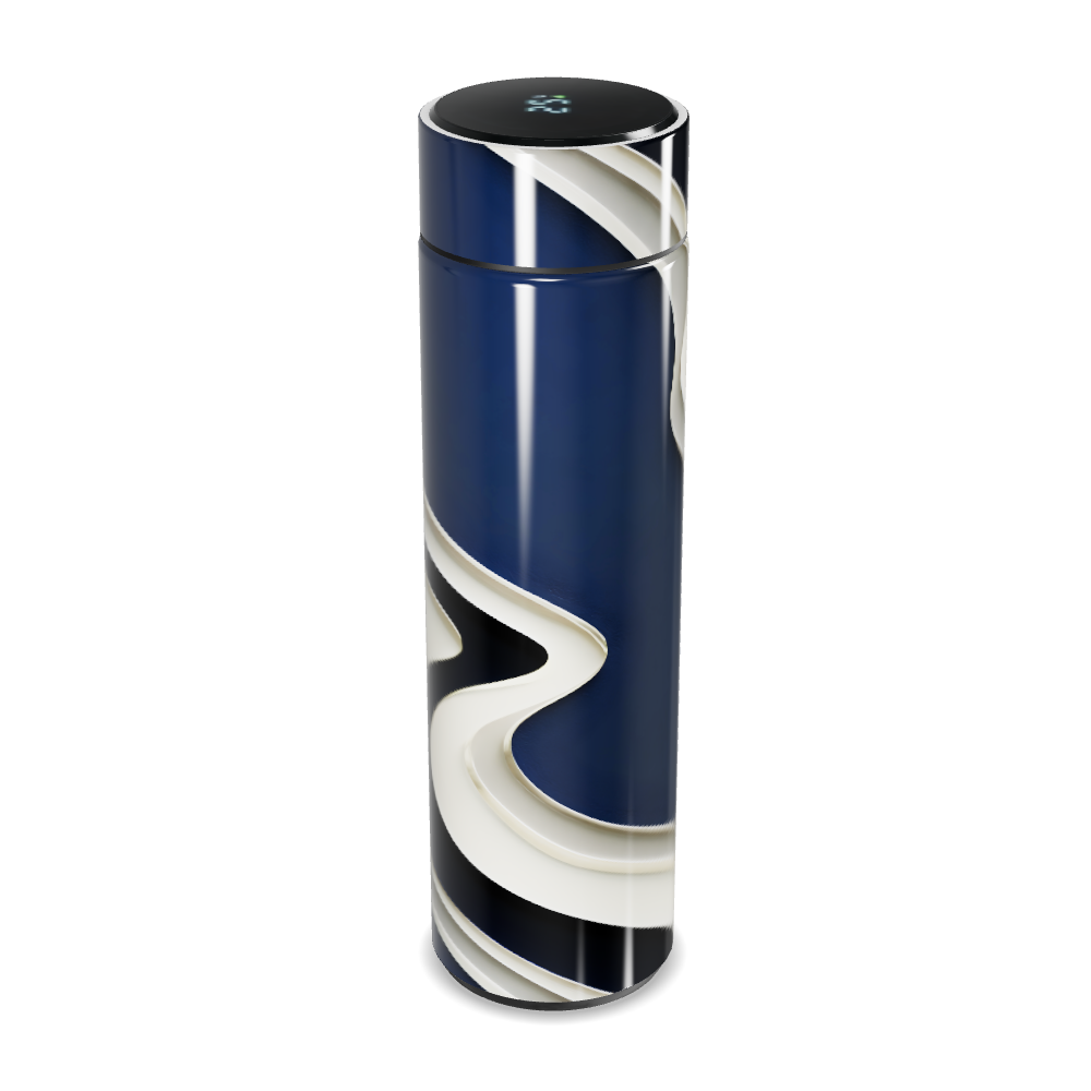 Garrafa Térmica Touch - Azul com Estampa Elegante