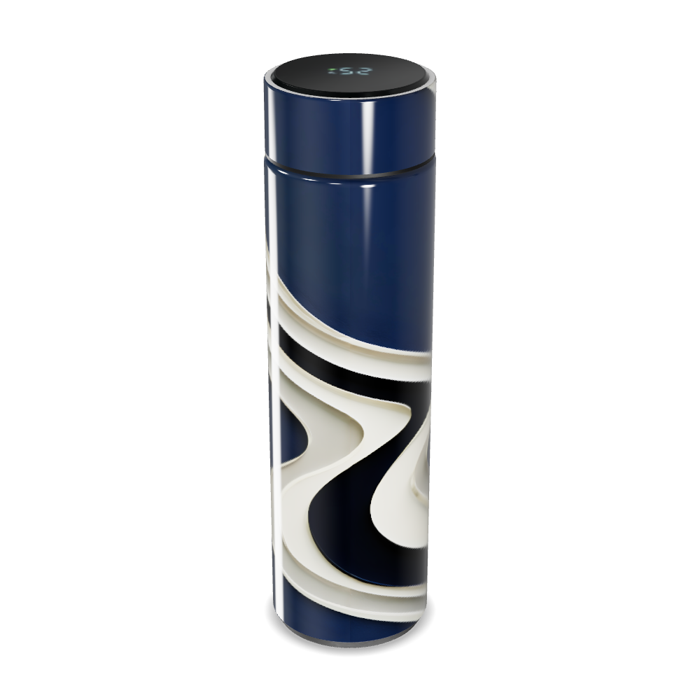 Garrafa Térmica Touch - Azul com Estampa Elegante