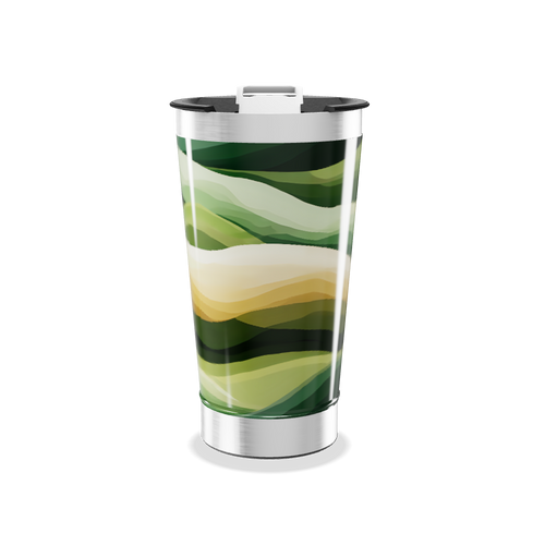 Copo Térmico - Estampa Verde Abstrata