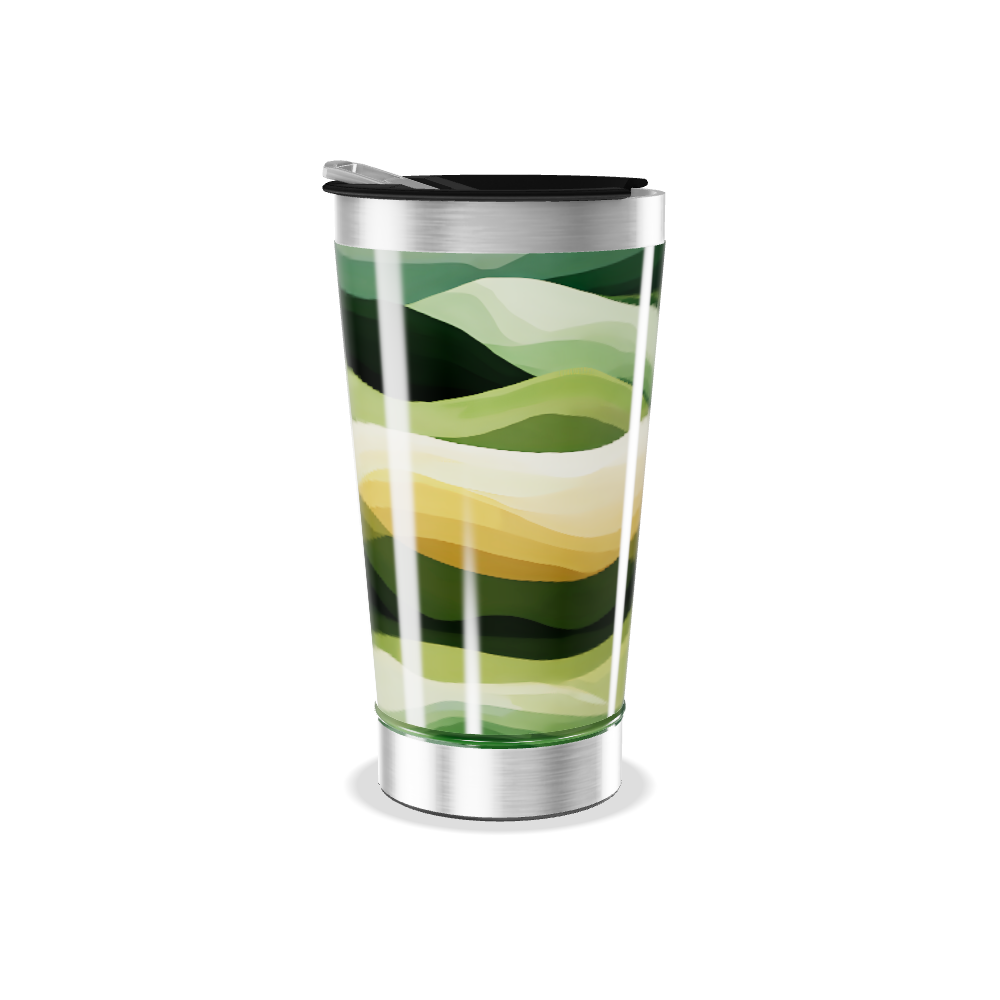 Copo Térmico - Estampa Verde Abstrata