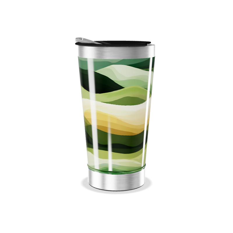 Copo Térmico - Estampa Verde Abstrata