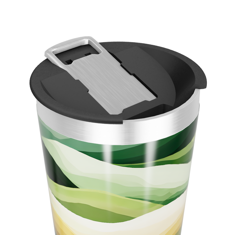 Copo Térmico - Estampa Verde Abstrata