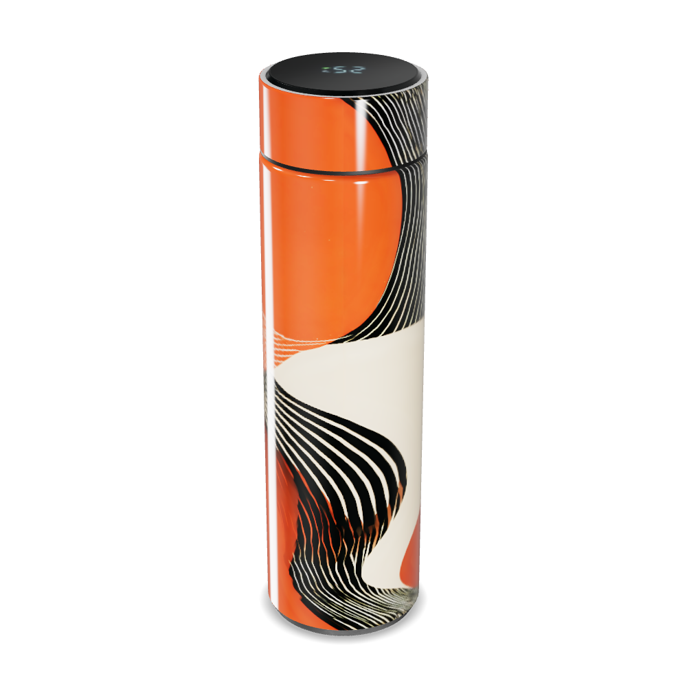 Garrafa Térmica Touch - Laranja com Estampa Abstrata