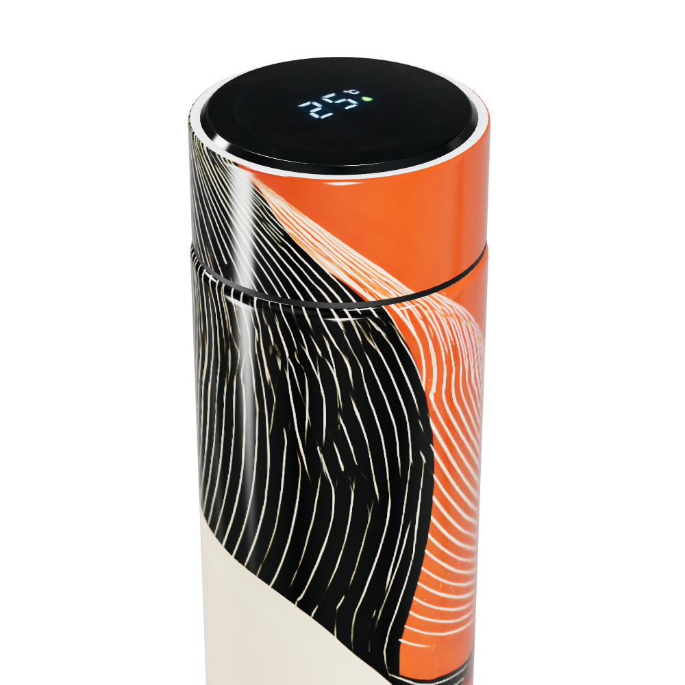 Garrafa Térmica Touch - Laranja com Estampa Abstrata