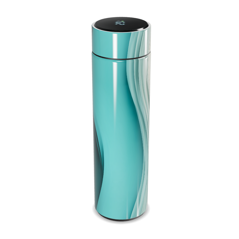 Garrafa Térmica Touch - Estampa Ondas Azul
