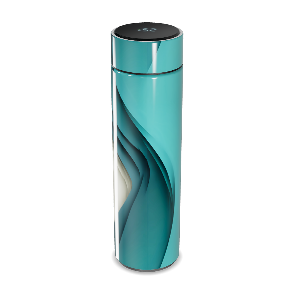 Garrafa Térmica Touch - Estampa Ondas Azul