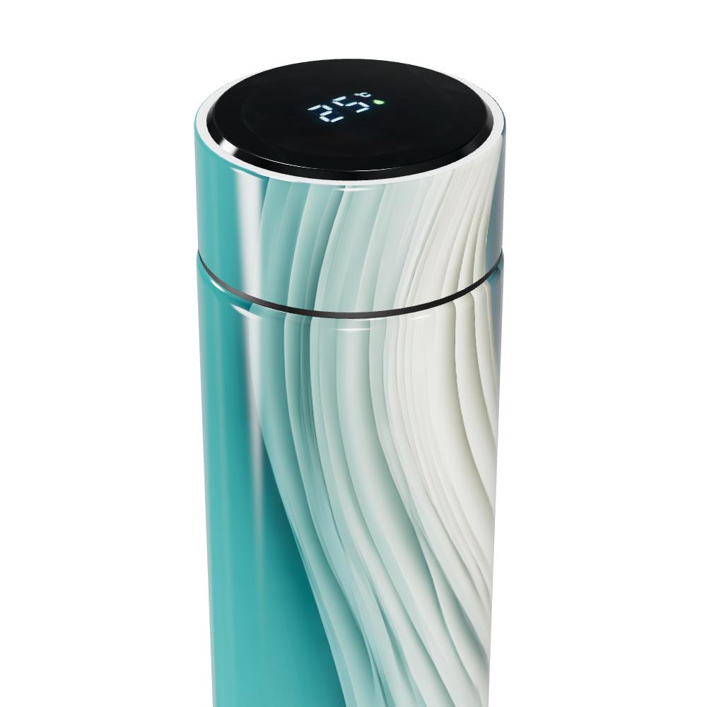 Garrafa Térmica Touch - Estampa Ondas Azul