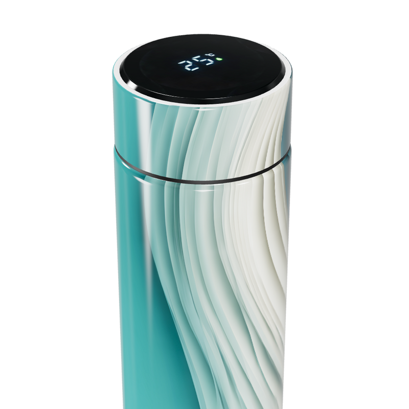 Garrafa Térmica Touch - Estampa Ondas Azul