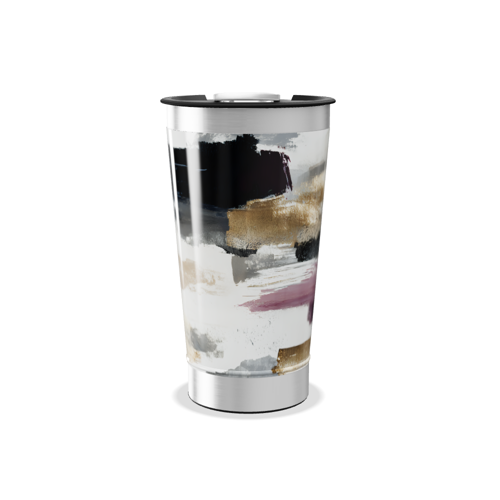 Copo Térmico - Aço Inox Abstrato