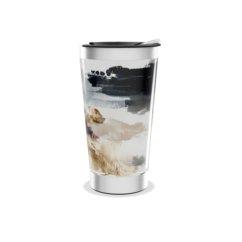 Copo Térmico - Aço Inox Abstrato
