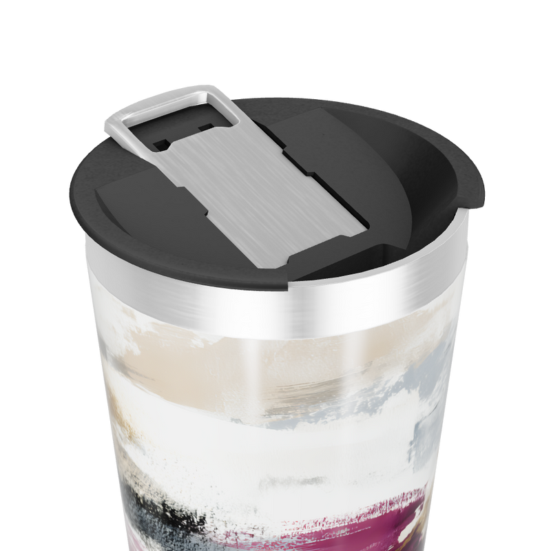 Copo Térmico - Aço Inox Abstrato