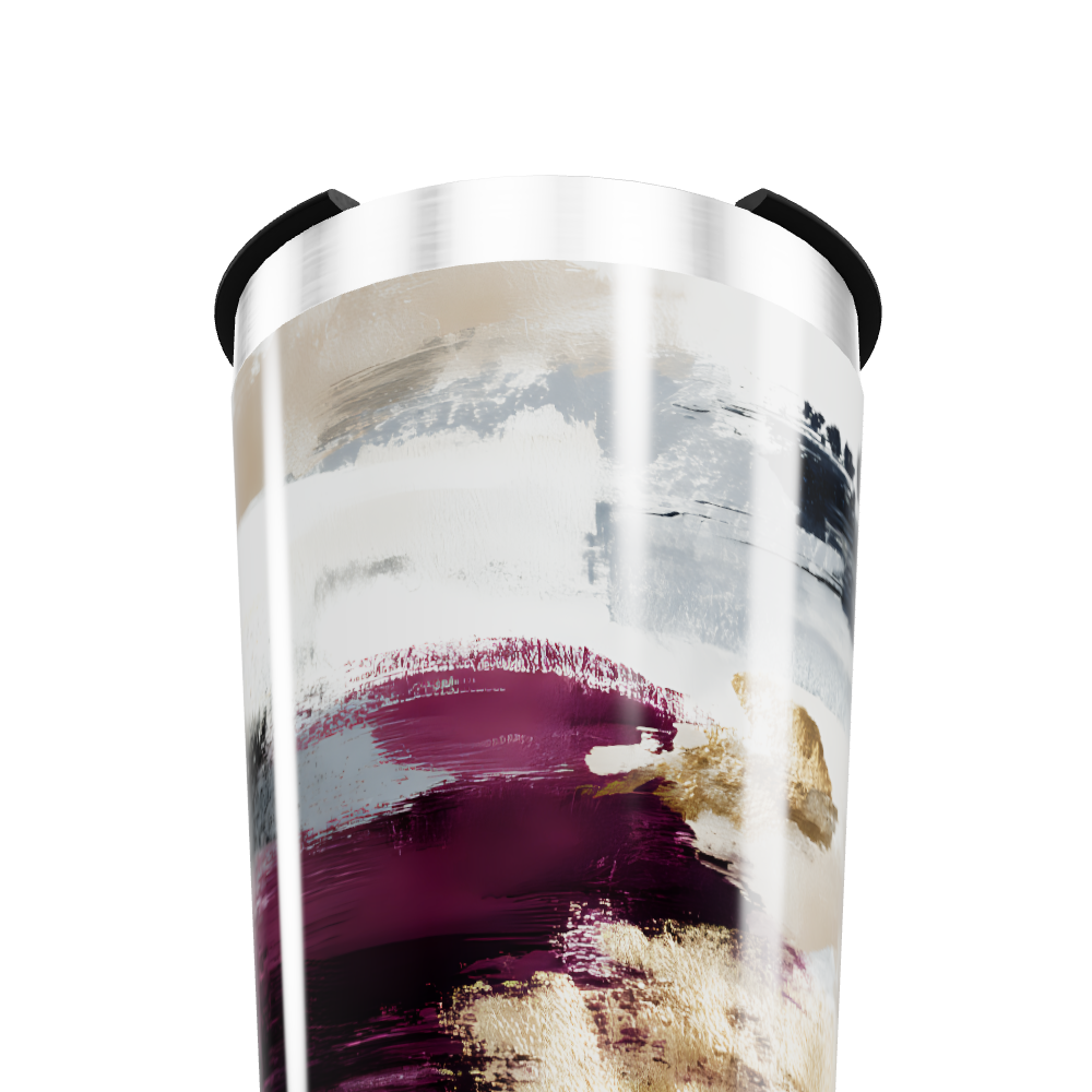 Copo Térmico - Aço Inox Abstrato