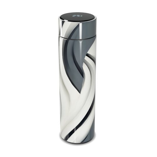 Garrafa Térmica Touch - Design Espiral Preto e Branco