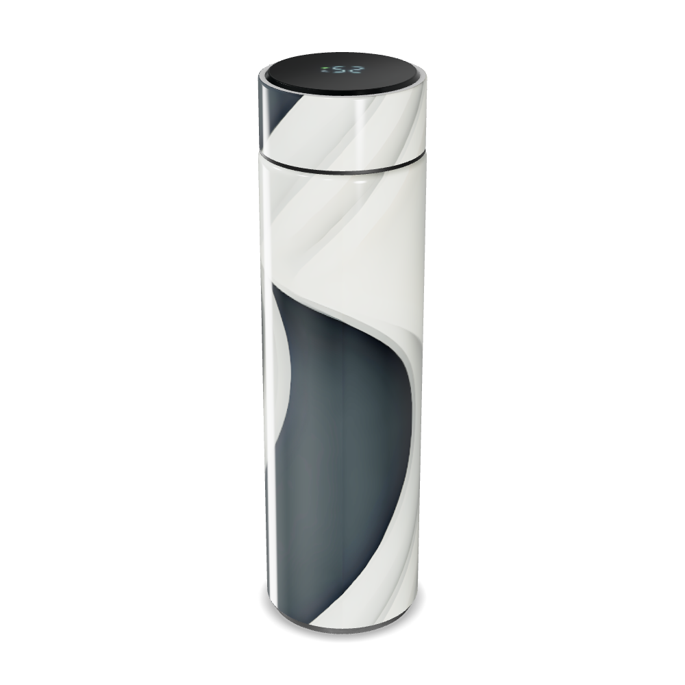 Garrafa Térmica Touch - Design Espiral Preto e Branco