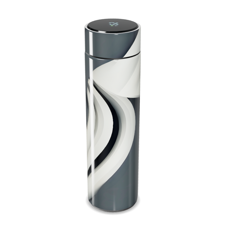 Garrafa Térmica Touch - Design Espiral Preto e Branco