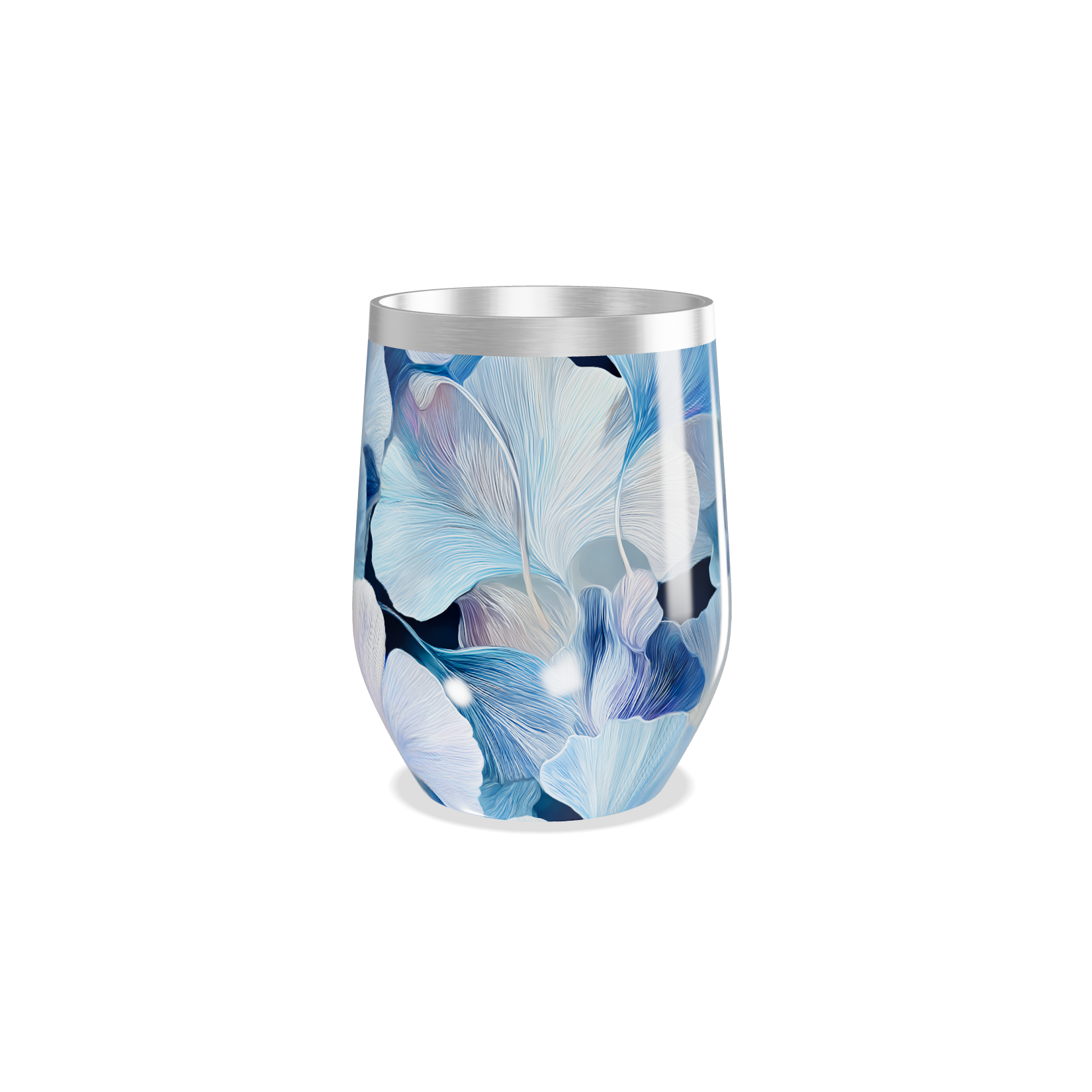 Copo Térmico Slim - Azul Floral Elegante