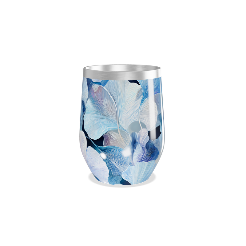 Copo Térmico Slim - Azul Floral Elegante