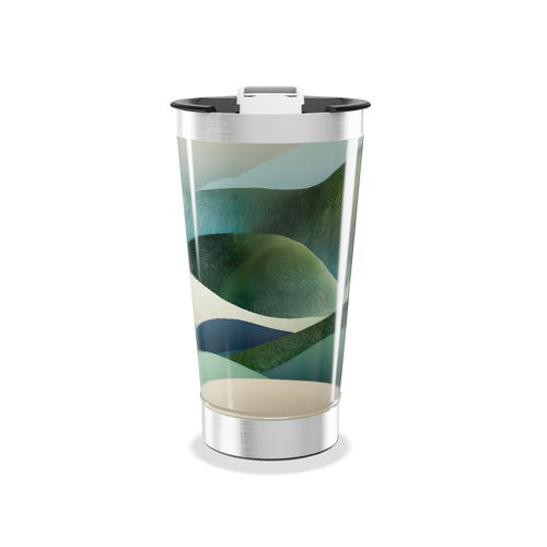 Copo Térmico - Verde Abstrato Aço Inox