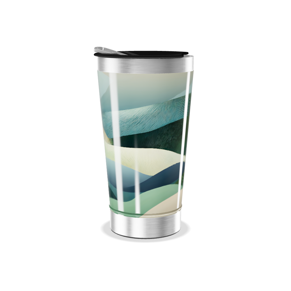 Copo Térmico - Verde Abstrato Aço Inox