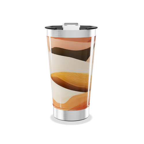 Copo Térmico - Estampado Laranja e Marrom