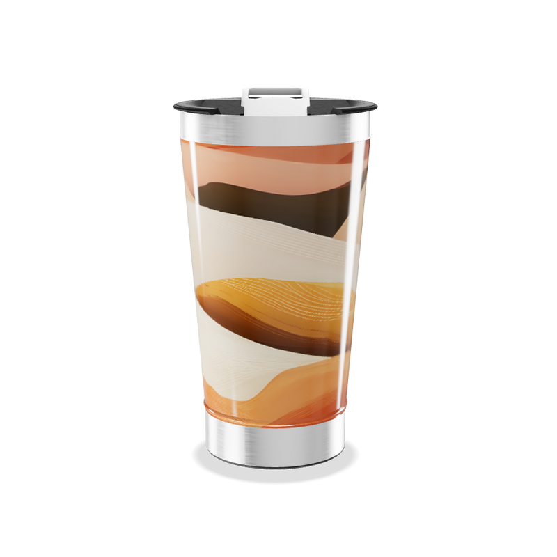 Copo Térmico - Estampado Laranja e Marrom