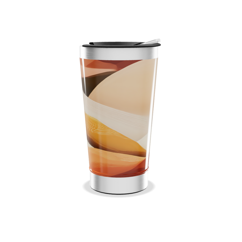 Copo Térmico - Estampado Laranja e Marrom