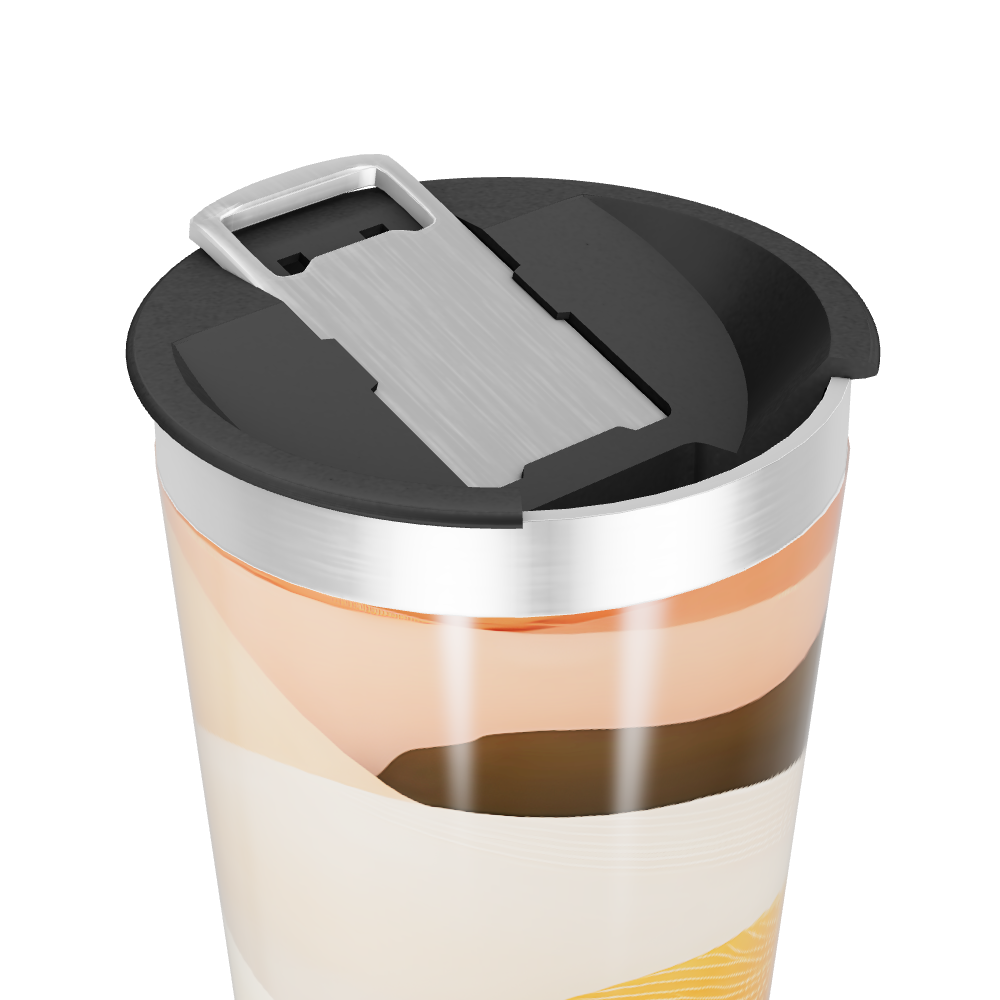 Copo Térmico - Estampado Laranja e Marrom