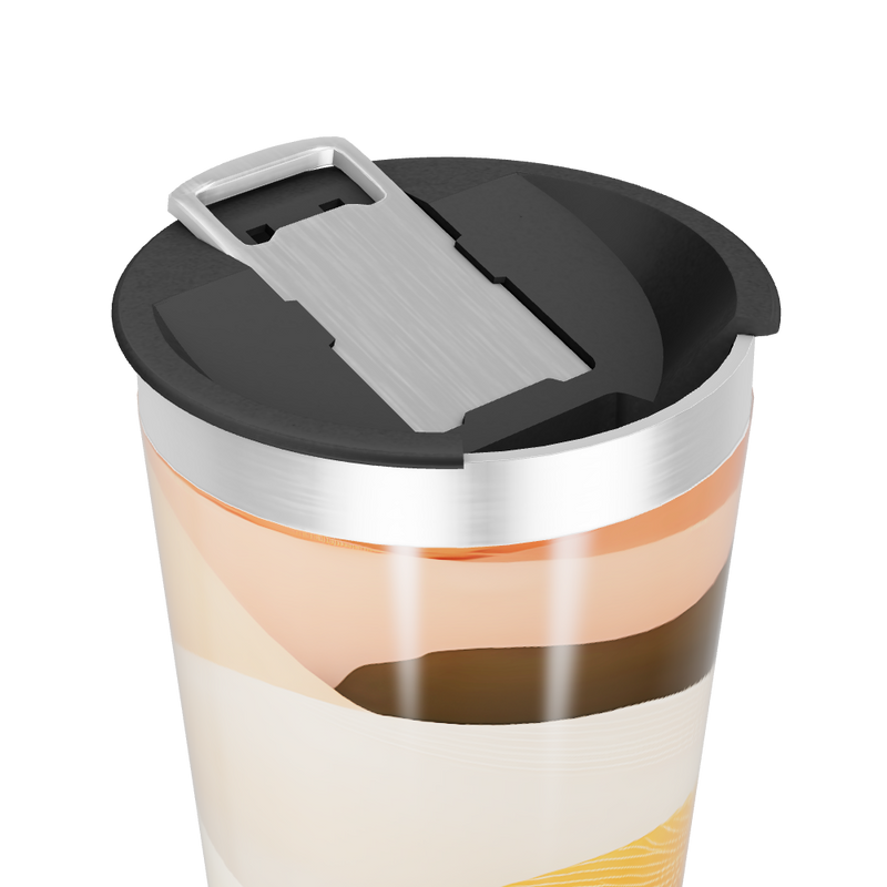 Copo Térmico - Estampado Laranja e Marrom