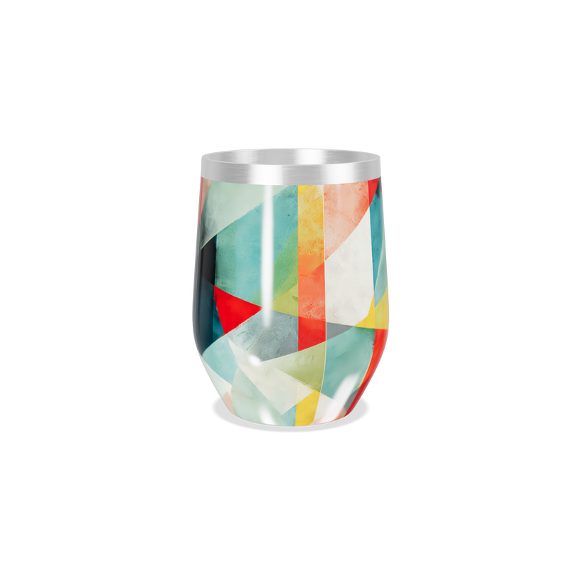 Copo Térmico Slim - Estampa Colorida Geométrica