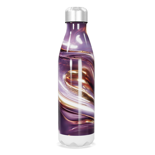 Garrafa Inox - Roxa com Estampa Abstrata