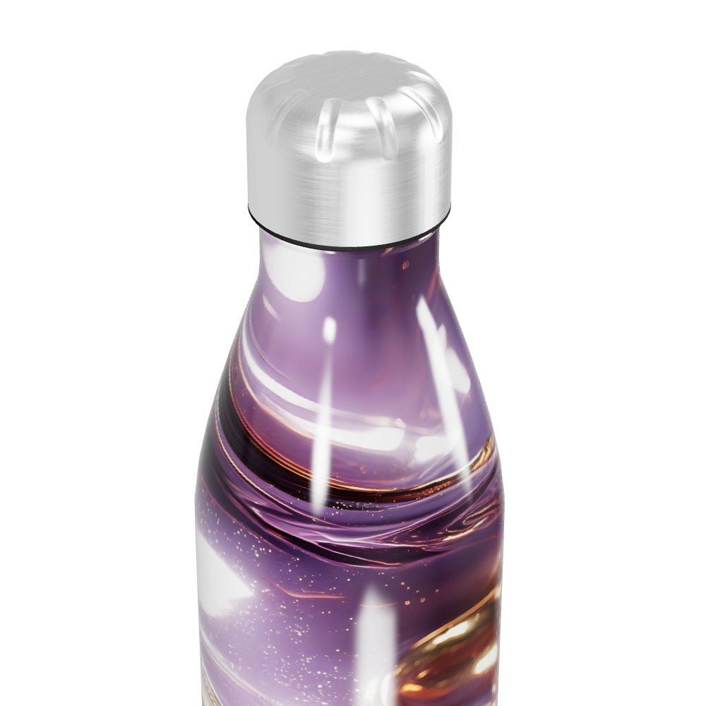 Garrafa Inox - Roxa com Estampa Abstrata