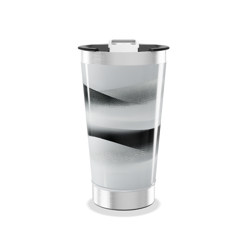 Copo Térmico - Preto e Branco Inox