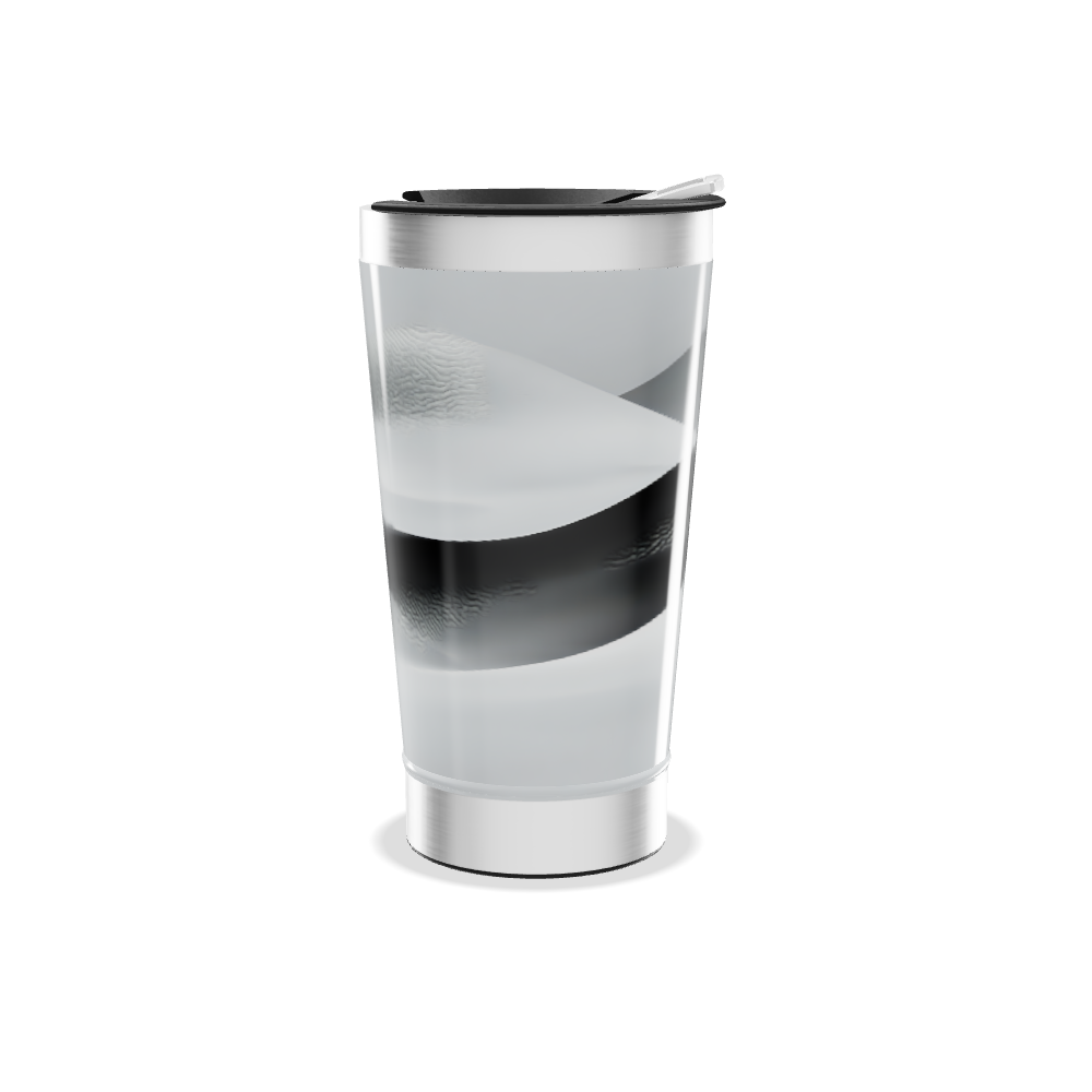 Copo Térmico - Preto e Branco Inox