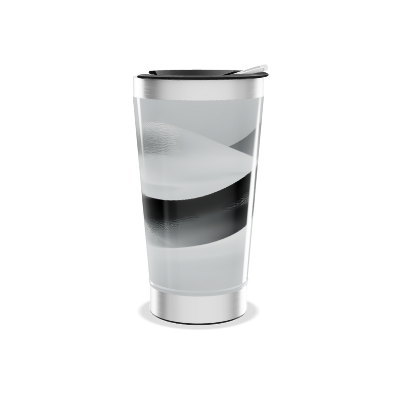 Copo Térmico - Preto e Branco Inox