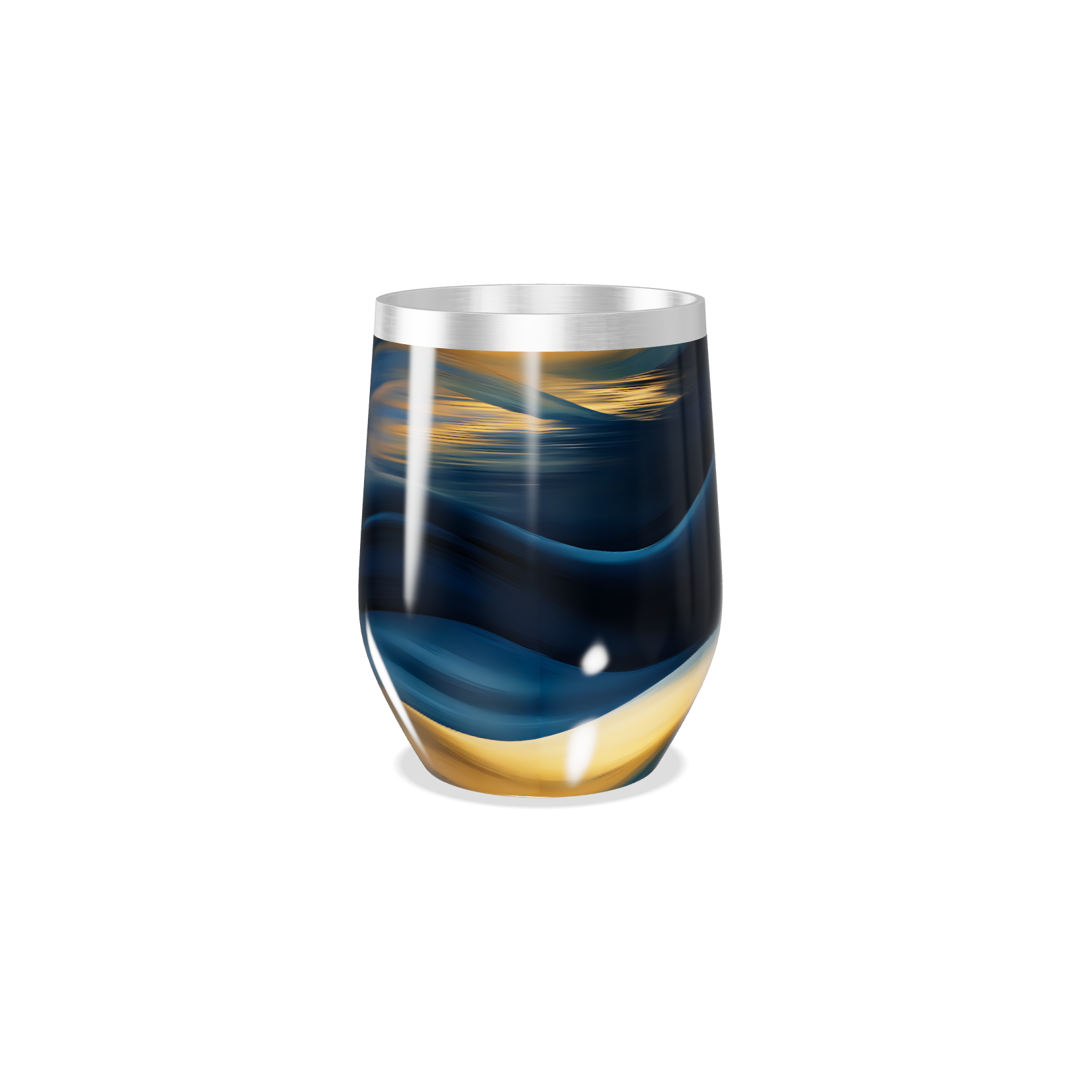 Copo Térmico Slim - Azul Marmorizado Inox