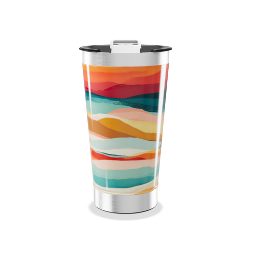 Copo Térmico - Estampa Ondas Coloridas