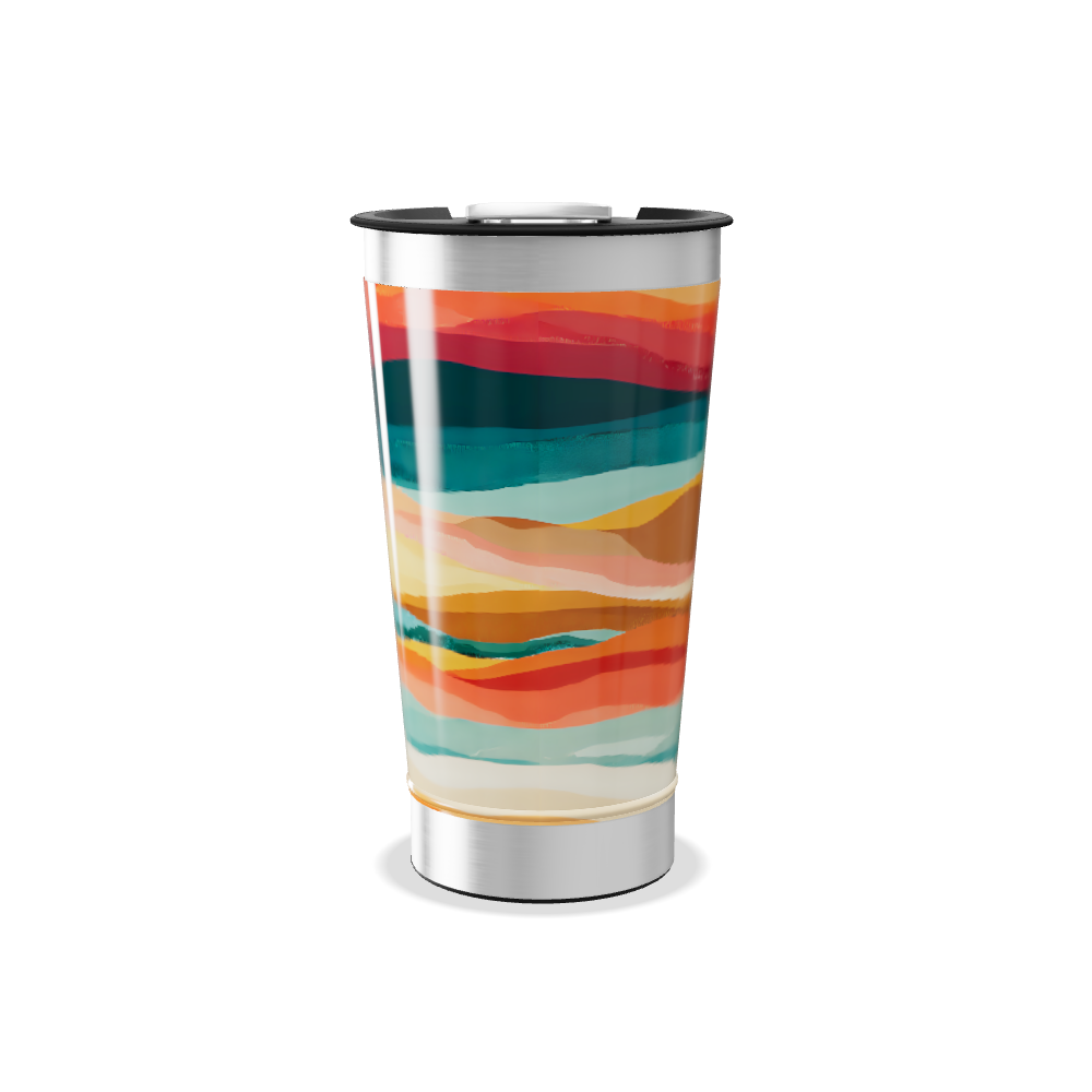 Copo Térmico - Estampa Ondas Coloridas