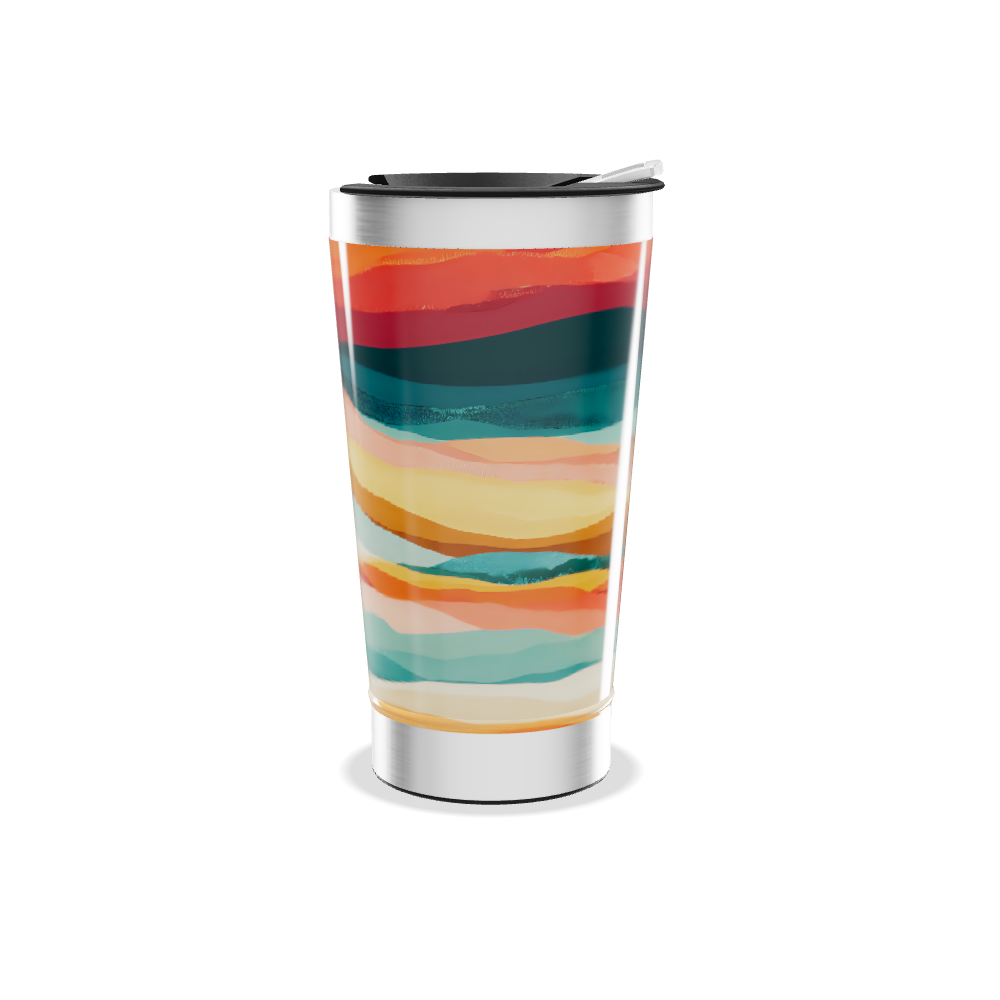 Copo Térmico - Estampa Ondas Coloridas