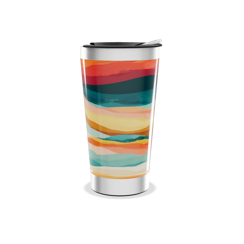 Copo Térmico - Estampa Ondas Coloridas