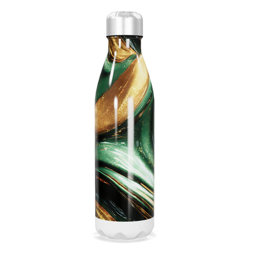 Garrafa Inox - Verde e Dourado Marmorizada