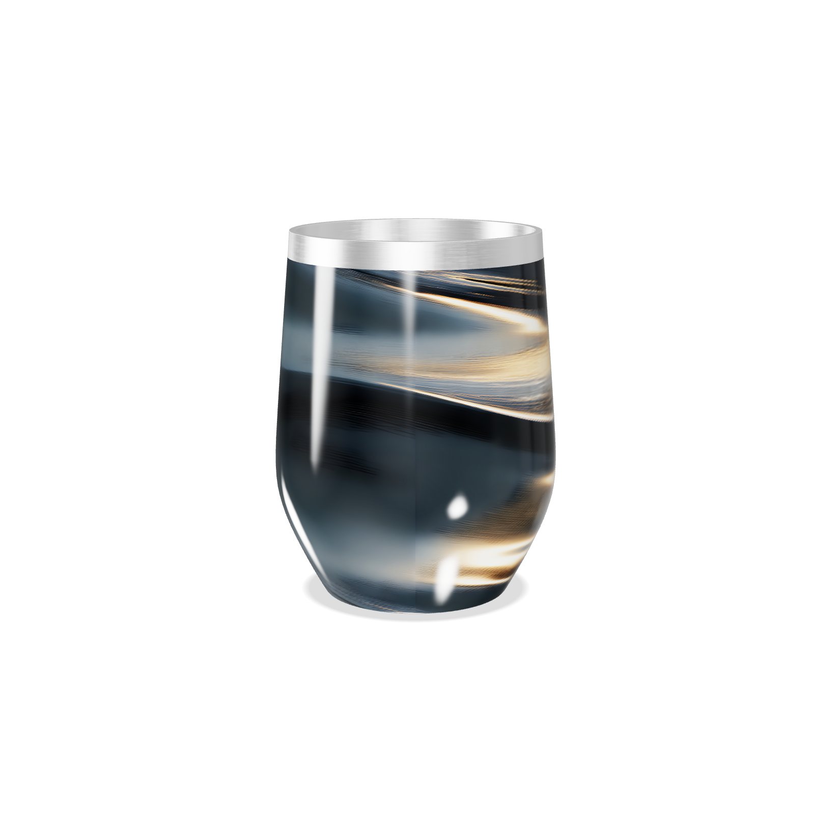 Copo Térmico Slim - Preto com Listras