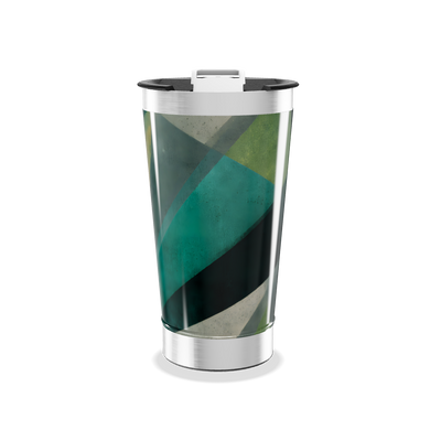 Copo Térmico - Verde com Estampa Geométrica