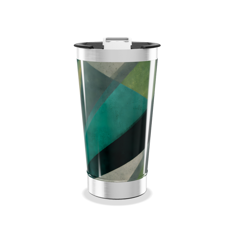 Copo Térmico - Verde com Estampa Geométrica